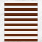 Horizontal Stripes - White and Auburn Brown Canvas 16  x 20 