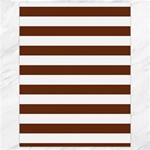 Horizontal Stripes - White and Auburn Brown Canvas 18  x 24 