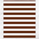 Horizontal Stripes - White and Auburn Brown Canvas 20  x 24 