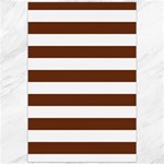 Horizontal Stripes - White and Auburn Brown Canvas 20  x 30 