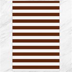 Horizontal Stripes - White and Auburn Brown Canvas 24  x 36 