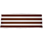 Horizontal Stripes - White and Auburn Brown Body Pillow Case (Dakimakura) (One Side)