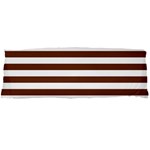 Horizontal Stripes - White and Auburn Brown Body Pillow Case Dakimakura (Two Sides)