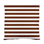 Horizontal Stripes - White and Auburn Brown Standard Cushion Case (Two Sides)