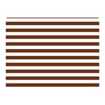 Horizontal Stripes - White and Auburn Brown Double Sided Flano Blanket (Mini)