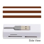 Horizontal Stripes - White and Auburn Brown Memory Card Reader (Stick)