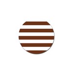 Horizontal Stripes - White and Auburn Brown Golf Ball Marker (10 pack)