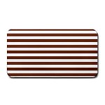 Horizontal Stripes - White and Auburn Brown Medium Bar Mat