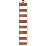 Horizontal Stripes - White and Auburn Brown Large Book Mark