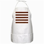 Horizontal Stripes - White and Auburn Brown BBQ Apron