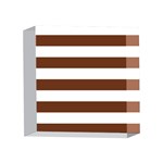 Horizontal Stripes - White and Auburn Brown 4 x 4  Acrylic Photo Block
