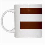 Horizontal Stripes - White and Auburn Brown White Mug