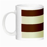 Horizontal Stripes - White and Auburn Brown Night Luminous Mug