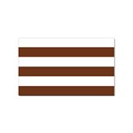 Horizontal Stripes - White and Auburn Brown Sticker Rectangular (100 pack)