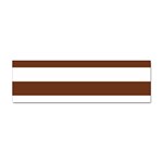 Horizontal Stripes - White and Auburn Brown Sticker (Bumper)