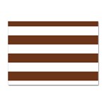 Horizontal Stripes - White and Auburn Brown Sticker A4 (100 pack)