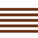 Horizontal Stripes - White and Auburn Brown 5  x 7  Photo Cards