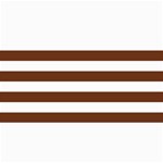 Horizontal Stripes - White and Auburn Brown 4  x 8  Photo Cards