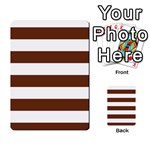 Horizontal Stripes - White and Auburn Brown Multi-purpose Cards (Rectangle)