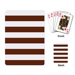 Horizontal Stripes - White and Auburn Brown Playing Cards Single Design