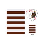 Horizontal Stripes - White and Auburn Brown Playing Cards (Mini)