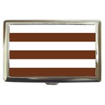 Horizontal Stripes - White and Auburn Brown Cigarette Money Case