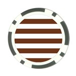Horizontal Stripes - White and Auburn Brown Poker Chip Card Guard (10 pack)