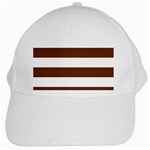 Horizontal Stripes - White and Auburn Brown White Cap
