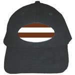 Horizontal Stripes - White and Auburn Brown Black Cap