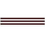 Horizontal Stripes - White and Dark Sienna Brown Flano Scarf (Large)