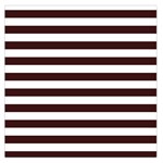 Horizontal Stripes - White and Dark Sienna Brown Large Satin Scarf (Square)