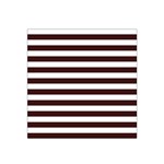 Horizontal Stripes - White and Dark Sienna Brown Satin Bandana Scarf