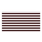 Horizontal Stripes - White and Dark Sienna Brown Satin Shawl