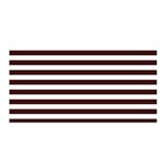 Horizontal Stripes - White and Dark Sienna Brown Satin Wrap