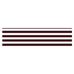 Horizontal Stripes - White and Dark Sienna Brown Satin Scarf (Oblong)