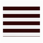 Horizontal Stripes - White and Dark Sienna Brown Small Glasses Cloth (2 Sides)