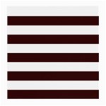 Horizontal Stripes - White and Dark Sienna Brown Medium Glasses Cloth (2 Sides)