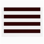 Horizontal Stripes - White and Dark Sienna Brown Large Glasses Cloth (2 Sides)