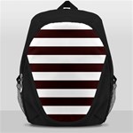 Horizontal Stripes - White and Dark Sienna Brown Backpack Bag