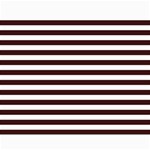 Horizontal Stripes - White and Dark Sienna Brown Collage 11  x 14 