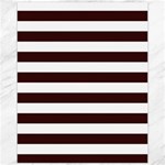 Horizontal Stripes - White and Dark Sienna Brown Canvas 11  x 14 
