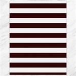 Horizontal Stripes - White and Dark Sienna Brown Canvas 12  x 16 
