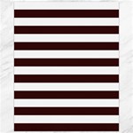 Horizontal Stripes - White and Dark Sienna Brown Canvas 16  x 20 