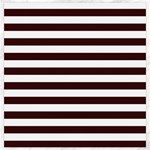 Horizontal Stripes - White and Dark Sienna Brown Canvas 20  x 20 