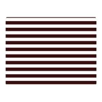 Horizontal Stripes - White and Dark Sienna Brown Double Sided Flano Blanket (Mini)