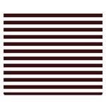 Horizontal Stripes - White and Dark Sienna Brown Double Sided Flano Blanket (Small)
