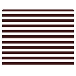 Horizontal Stripes - White and Dark Sienna Brown Double Sided Flano Blanket (Medium)
