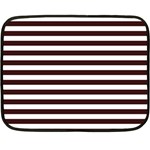 Horizontal Stripes - White and Dark Sienna Brown Double Sided Fleece Blanket (Mini)