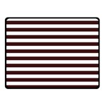 Horizontal Stripes - White and Dark Sienna Brown Fleece Blanket (Small) (One Side)