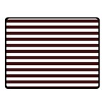 Horizontal Stripes - White and Dark Sienna Brown Double Sided Fleece Blanket (Small) (Two Sides)